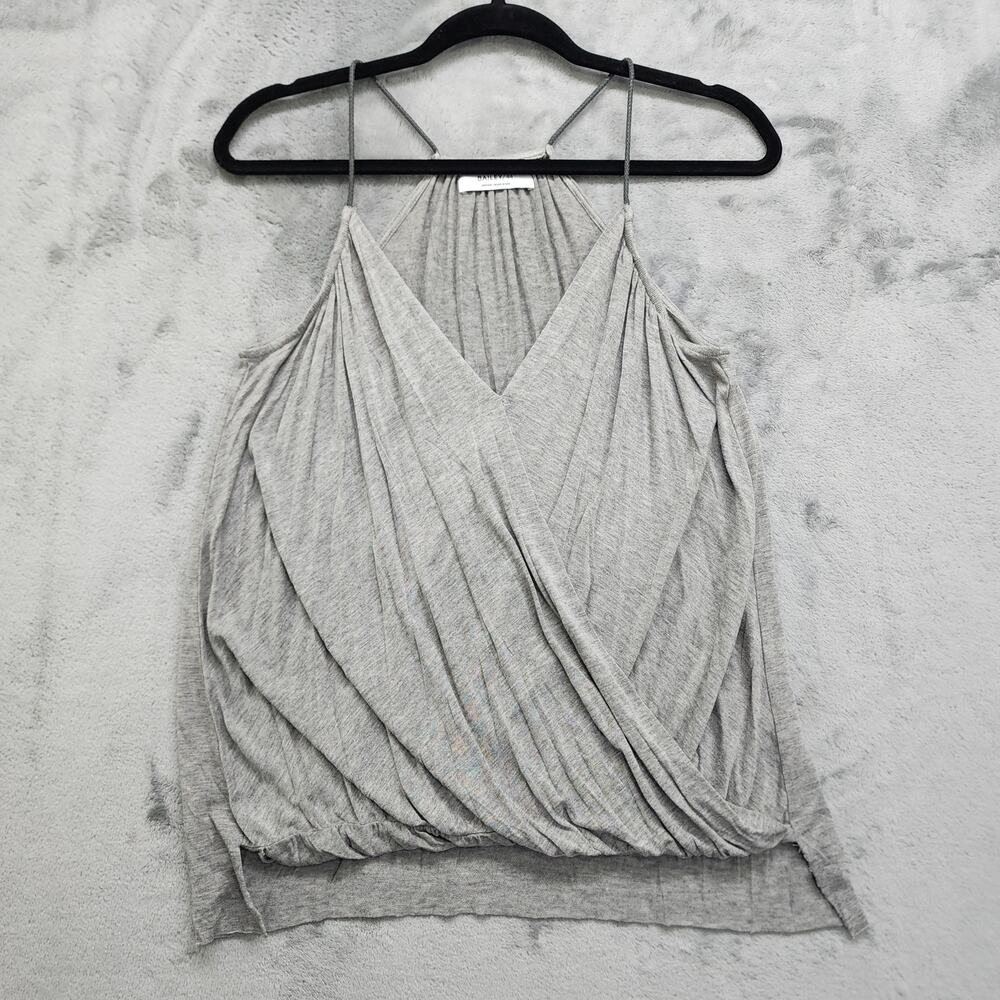 Bailey 44 Top Womens M Gray Aviary Surplice Strappy Tank‎ Top Stretch Rayon